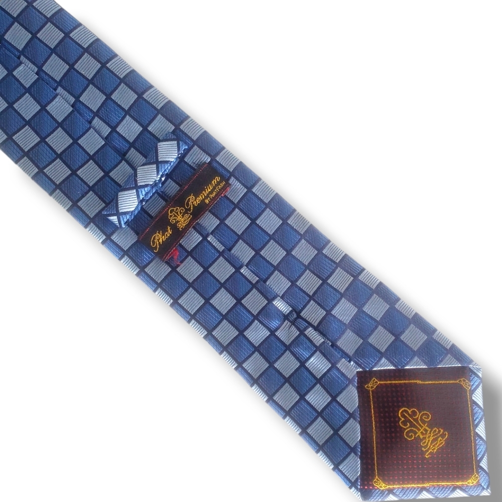 Vintage Phat Farm Baby Phat For Men TIE Blue Square 1990s Hiphop Premium